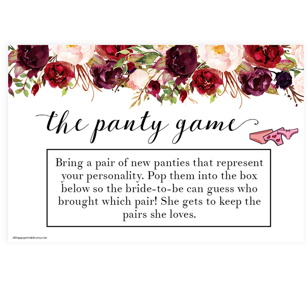 Drop Your Panties Game - White Marsala