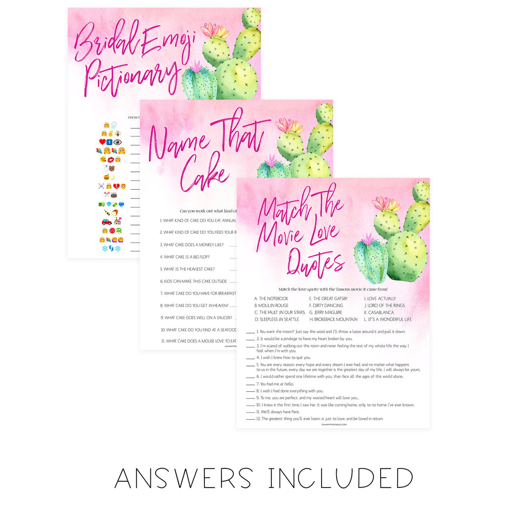 8 Bridal Shower Games Bundle - Fiesta