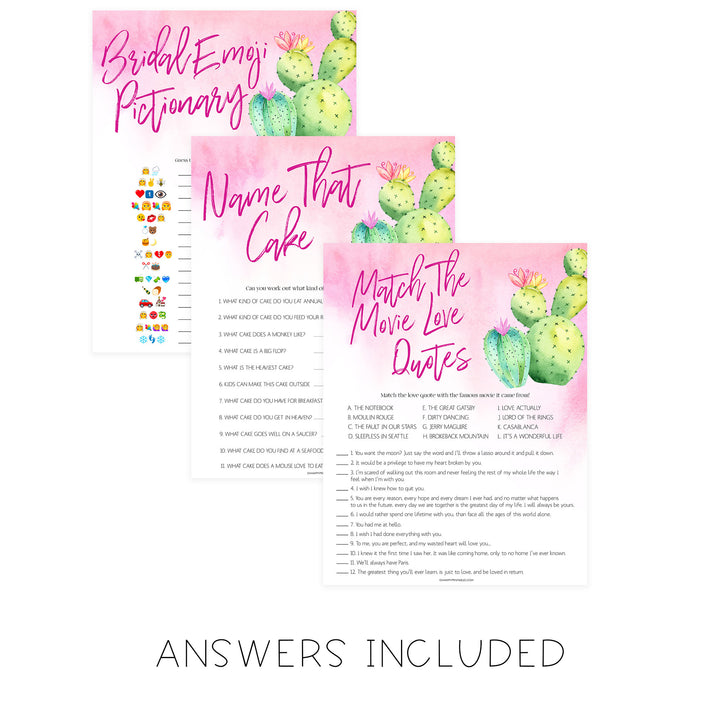 8 Bridal Shower Games Bundle - Fiesta