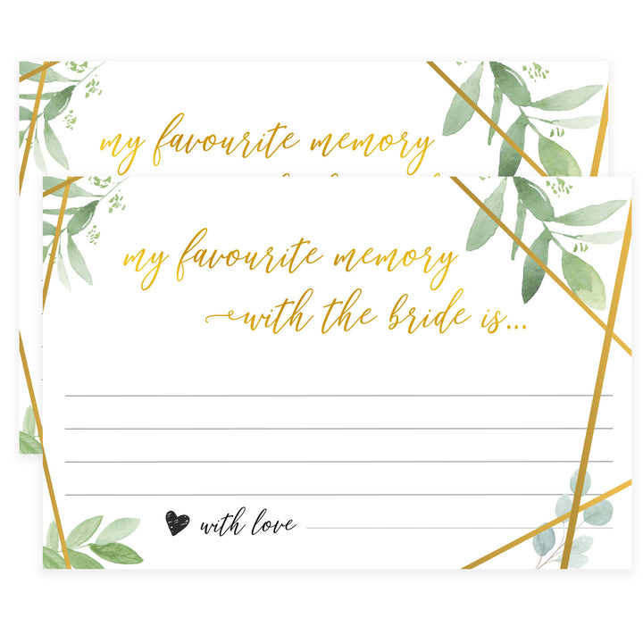 Favourite Memory with the Bride - Gold Greenery