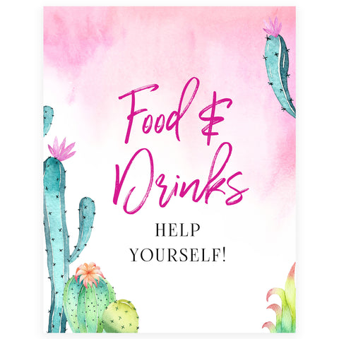 Food & Drinks Table Sign - Fiesta