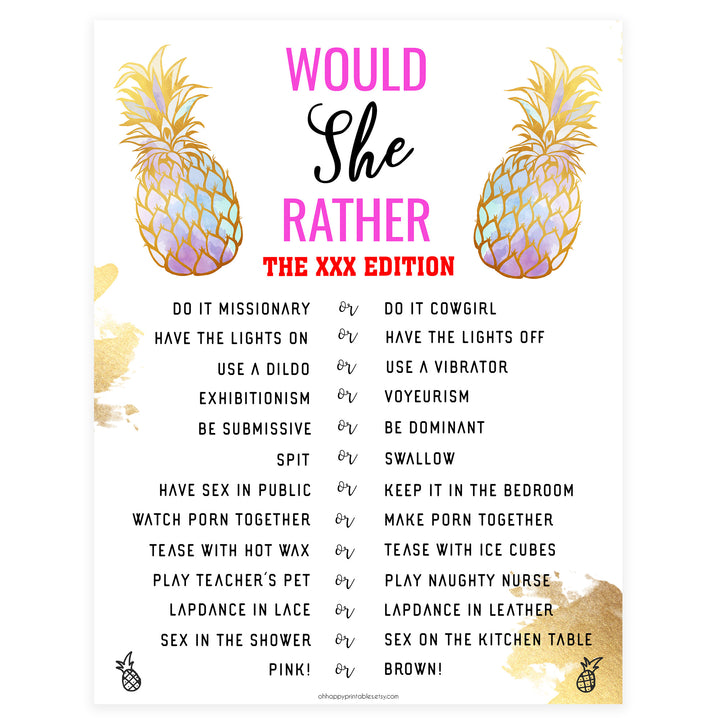 X Rated Would She Rather - Gold Pineapple