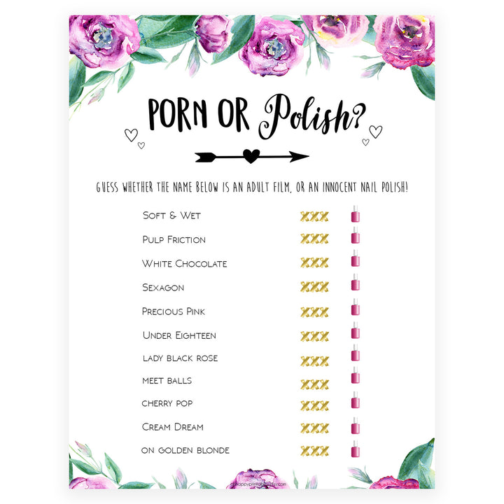 Porn or Polish Game - Purple Peonies