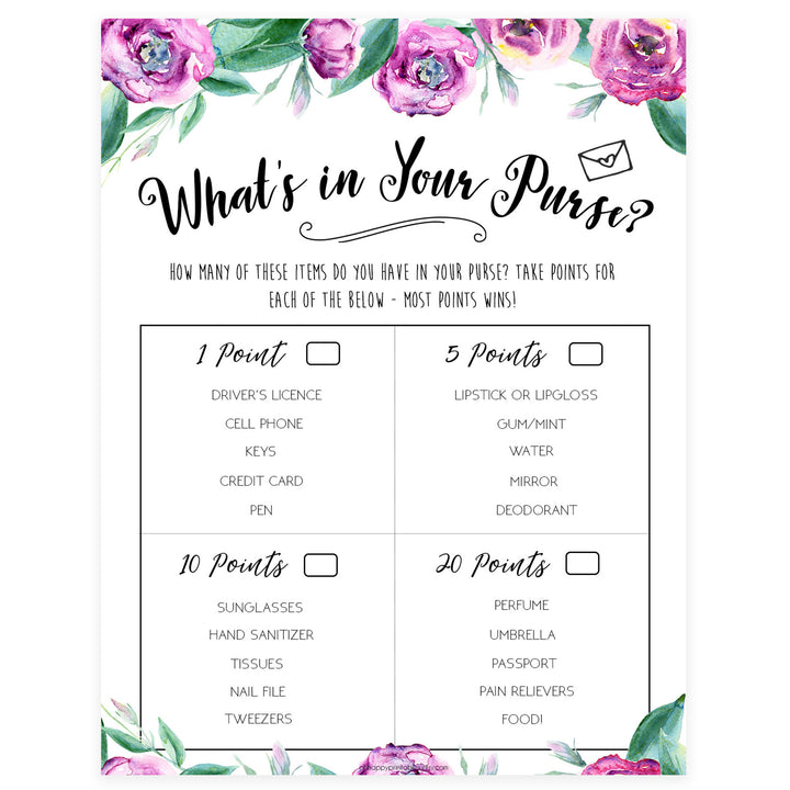 What's In Your Purse - Purple Peonies