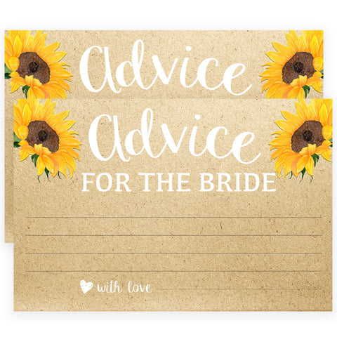 Advice for the Bride Cards - Sunflowers
