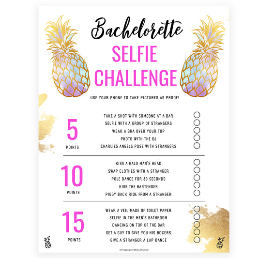 Bachelorette Selfie Challenge - Gold Pineapple