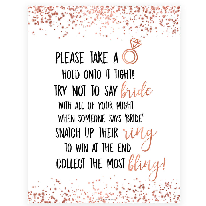 Please Take a Ring Game - Rose Gold Foil