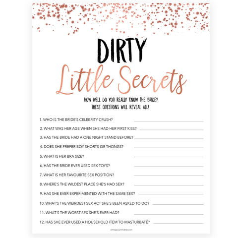Rose gold bachelorette games, dirty little secrets, bachelorette games, bridal shower games, top 10 baby games, fun bachelorette games, top bridal games, rose gold games