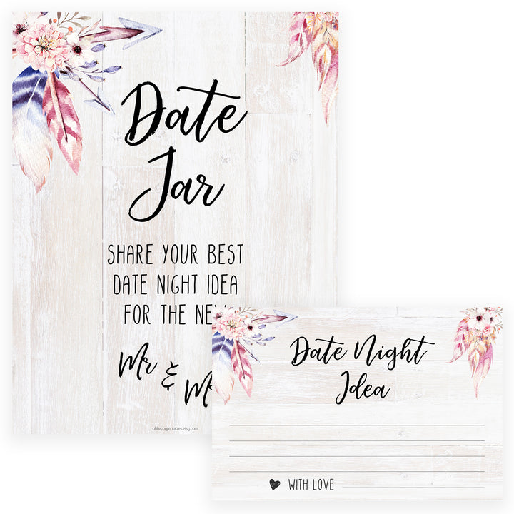 Date Night Jar Bridal Game - Boho