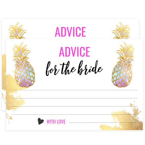 Advice for the Bride Cards - Gold Pineapple