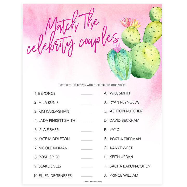 Match Celebrity Couples Game - Fiesta