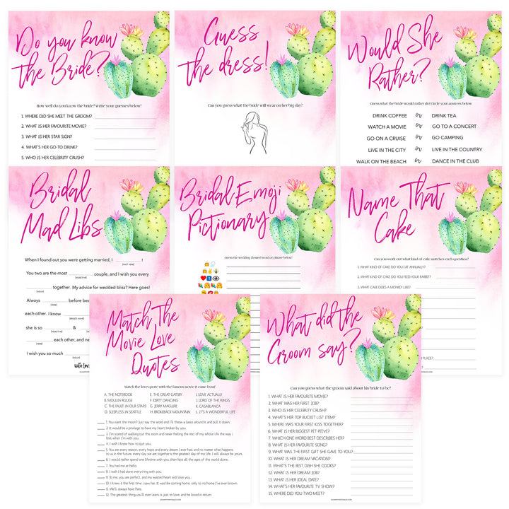 8 Bridal Shower Games Bundle - Fiesta