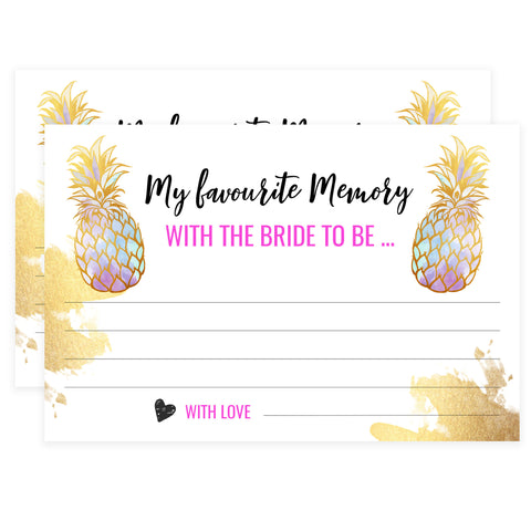 Favourite Memory with the Bride - Gold Pineapple