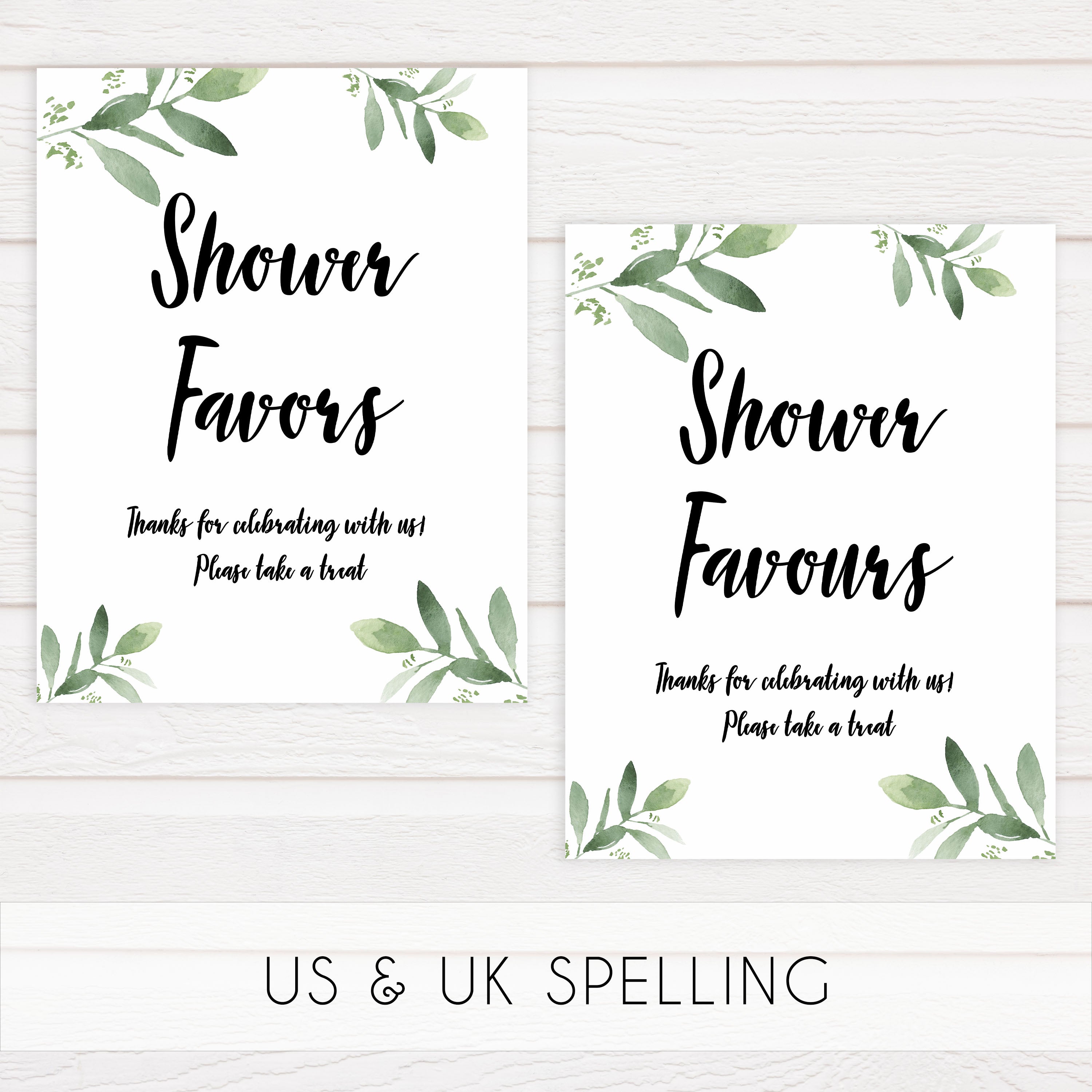 8 baby shower signs, printable baby shower signs, botanical baby shower decor, floral baby table signs