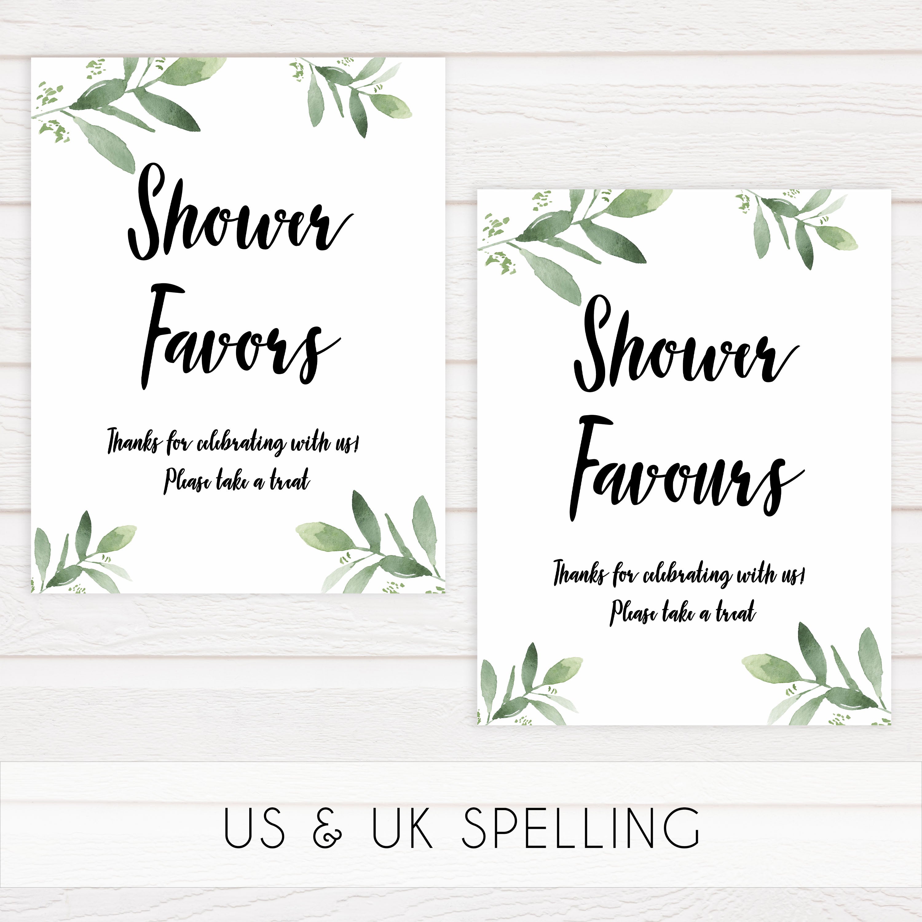 baby favors sign, baby shower signs, printable baby shower signs, botanical baby shower decor, floral baby table signs