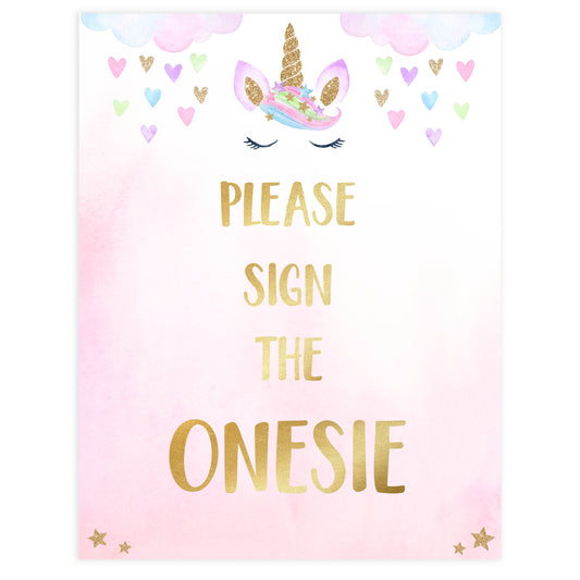 sign the onesie sign, Printable baby shower games, unicorn baby games, baby shower games, fun baby shower ideas, top baby shower ideas, unicorn baby shower, baby shower games, fun unicorn baby shower ideas