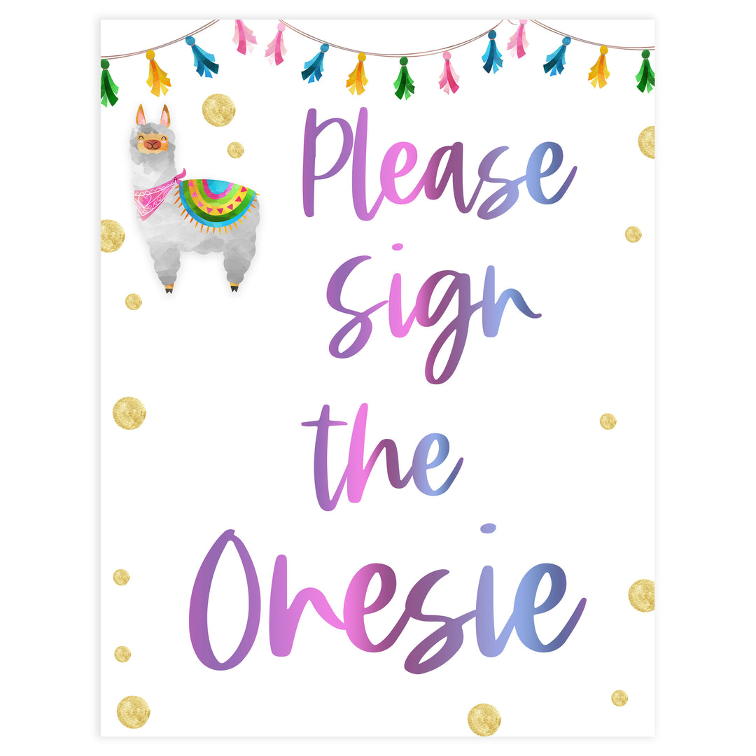 sign the onesie game, baby onesie station,  Printable baby shower games, llama fiesta fun baby games, baby shower games, fun baby shower ideas, top baby shower ideas, Llama fiesta shower baby shower, fiesta baby shower ideas