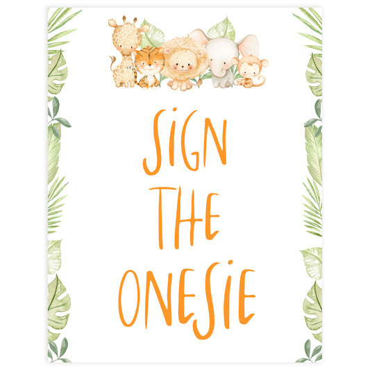 sign the onesie baby sign, Safari animals baby decor, printable baby table signs, printable baby decor, baby safari animals table signs, fun baby signs, baby safari animals fun baby table signs