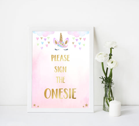 sign the onesie sign, Printable baby shower games, unicorn baby games, baby shower games, fun baby shower ideas, top baby shower ideas, unicorn baby shower, baby shower games, fun unicorn baby shower ideas