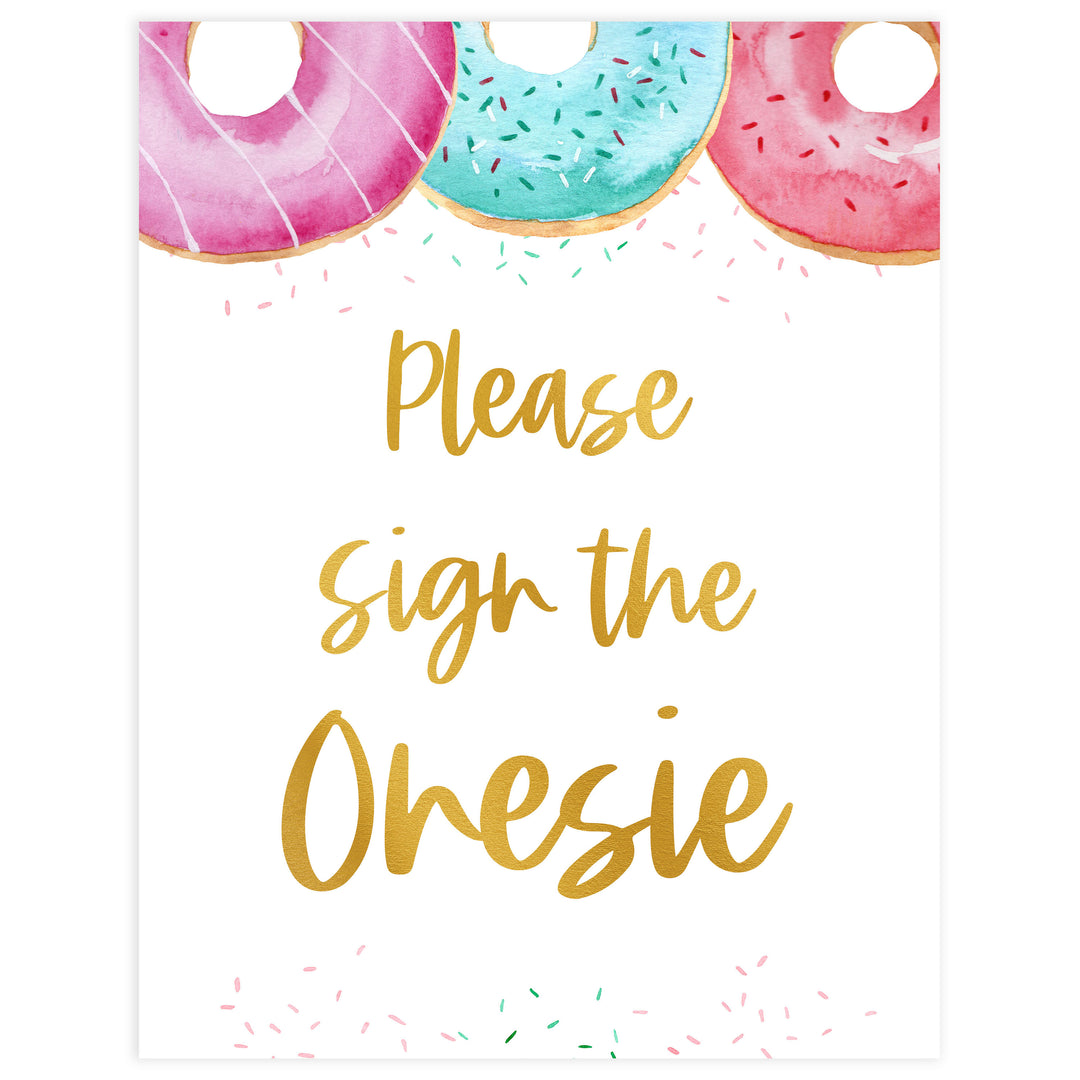 please sign the onesie sign, Printable baby shower games, donut baby games, baby shower games, fun baby shower ideas, top baby shower ideas, donut sprinkles baby shower, baby shower games, fun donut baby shower ideas