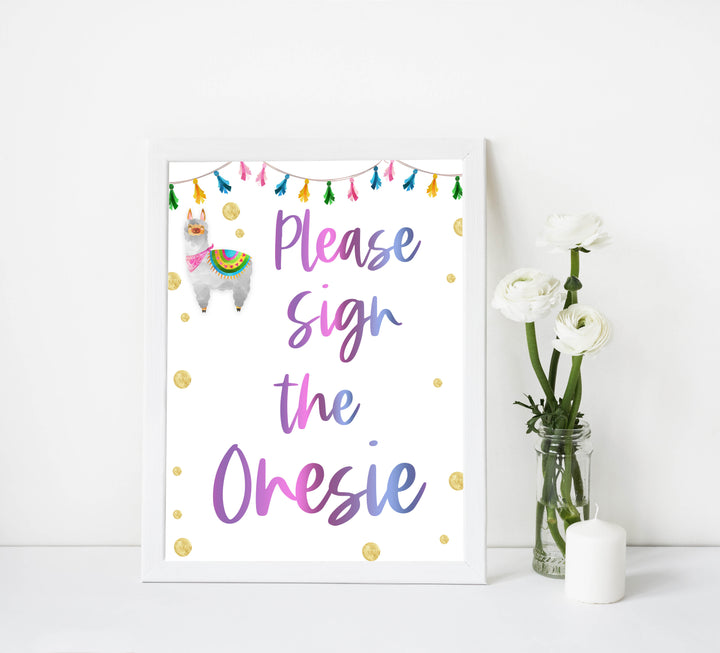 sign the onesie game, baby onesie station,  Printable baby shower games, llama fiesta fun baby games, baby shower games, fun baby shower ideas, top baby shower ideas, Llama fiesta shower baby shower, fiesta baby shower ideas
