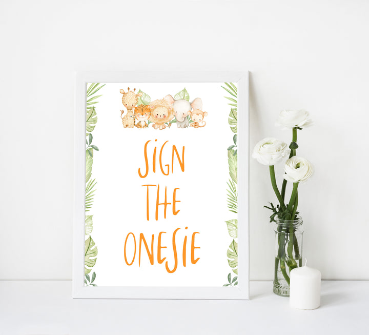 sign the onesie baby sign, Safari animals baby decor, printable baby table signs, printable baby decor, baby safari animals table signs, fun baby signs, baby safari animals fun baby table signs