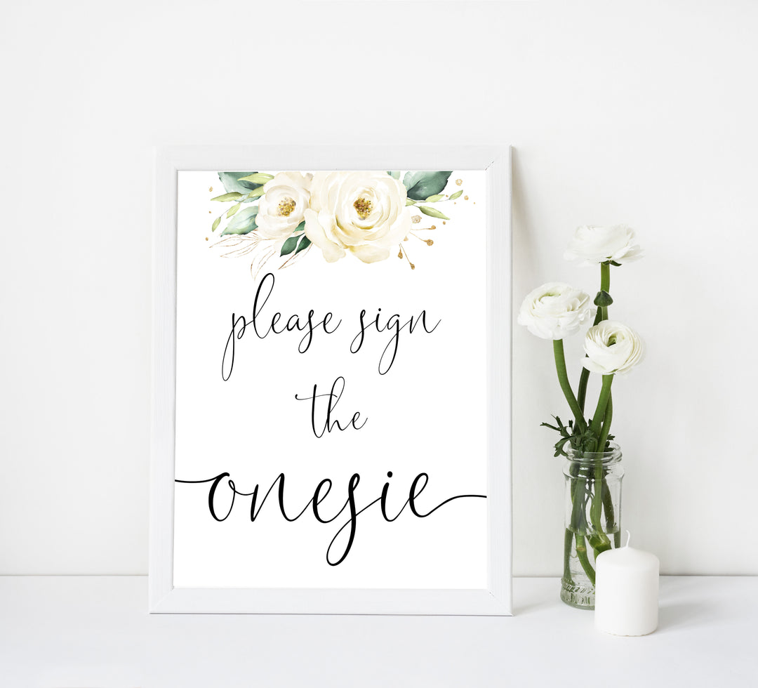 sign the onesie game, Printable baby shower games, shite floral baby games, baby shower games, fun baby shower ideas, top baby shower ideas, floral baby shower, baby shower games, fun floral baby shower ideas