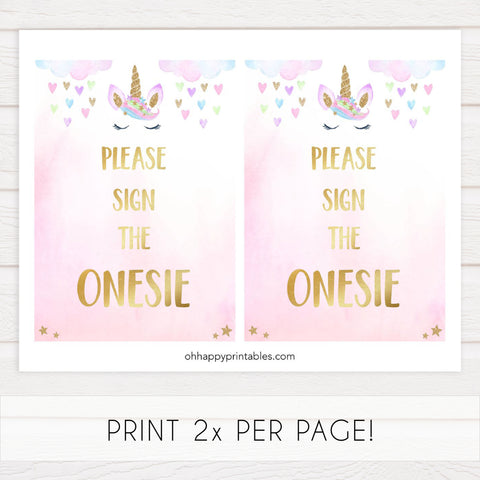 sign the onesie sign, Printable baby shower games, unicorn baby games, baby shower games, fun baby shower ideas, top baby shower ideas, unicorn baby shower, baby shower games, fun unicorn baby shower ideas