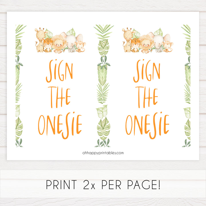 sign the onesie baby sign, Safari animals baby decor, printable baby table signs, printable baby decor, baby safari animals table signs, fun baby signs, baby safari animals fun baby table signs
