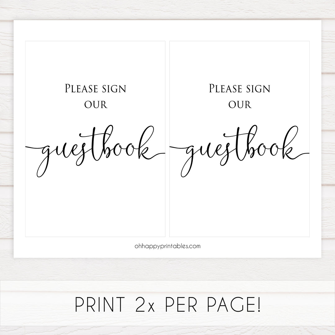 Minimalist bridal shower signs, sign the guestbook, printable bridal signs, printable bridal decor, minimalist bridal decor, bridal decor, bridal table signs