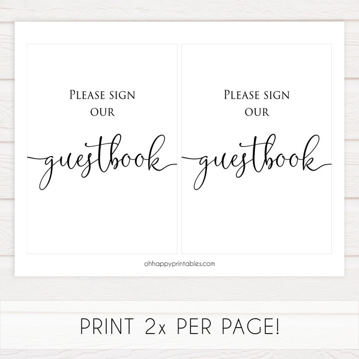 Minimalist bridal shower signs, sign the guestbook, printable bridal signs, printable bridal decor, minimalist bridal decor, bridal decor, bridal table signs