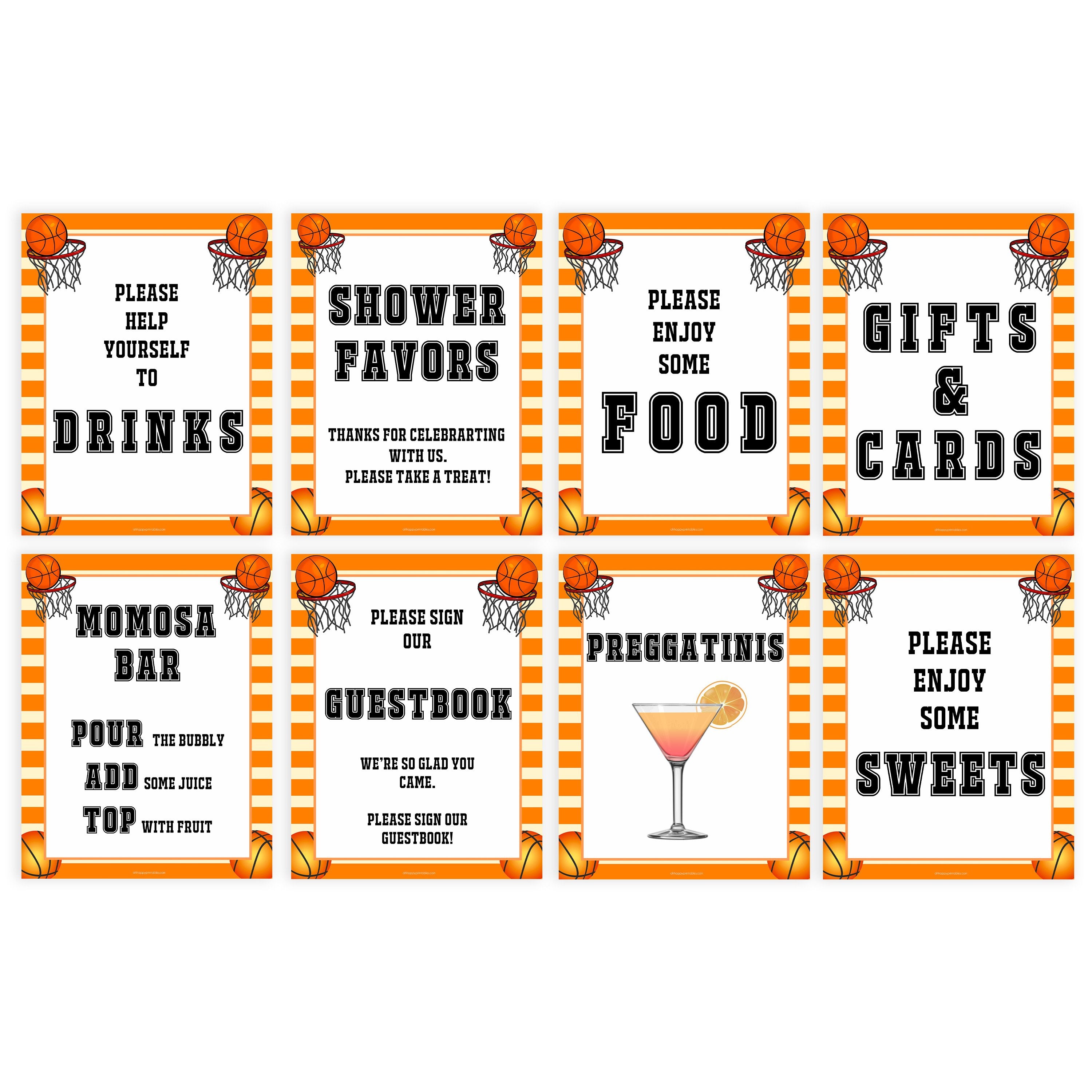 8 basketball baby signs, 8 baby table signs, Printable baby shower games, basketball fun baby games, baby shower games, fun baby shower ideas, top baby shower ideas, basketball baby shower, basketball baby shower ideas
