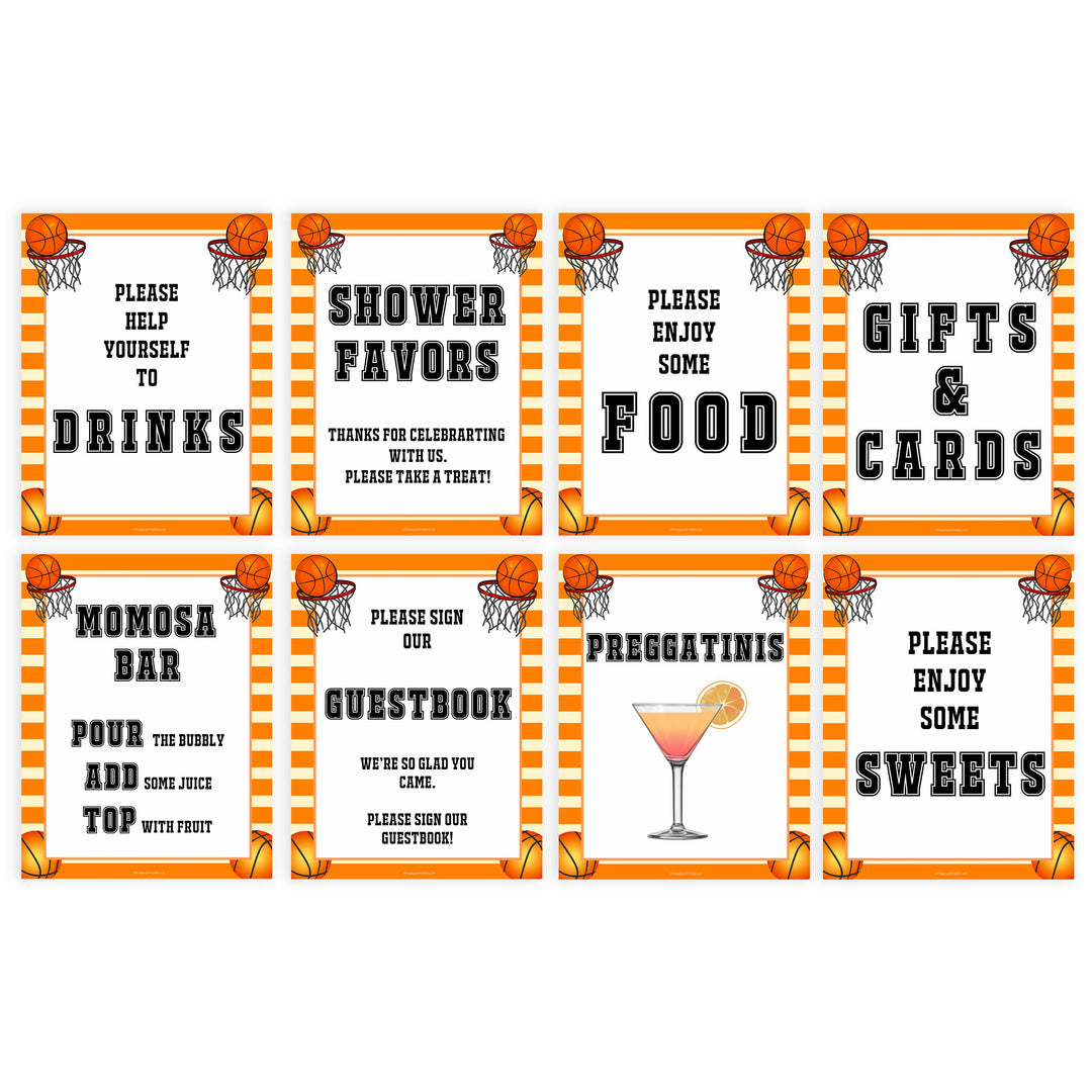 8 basketball baby signs, 8 baby table signs, Printable baby shower games, basketball fun baby games, baby shower games, fun baby shower ideas, top baby shower ideas, basketball baby shower, basketball baby shower ideas
