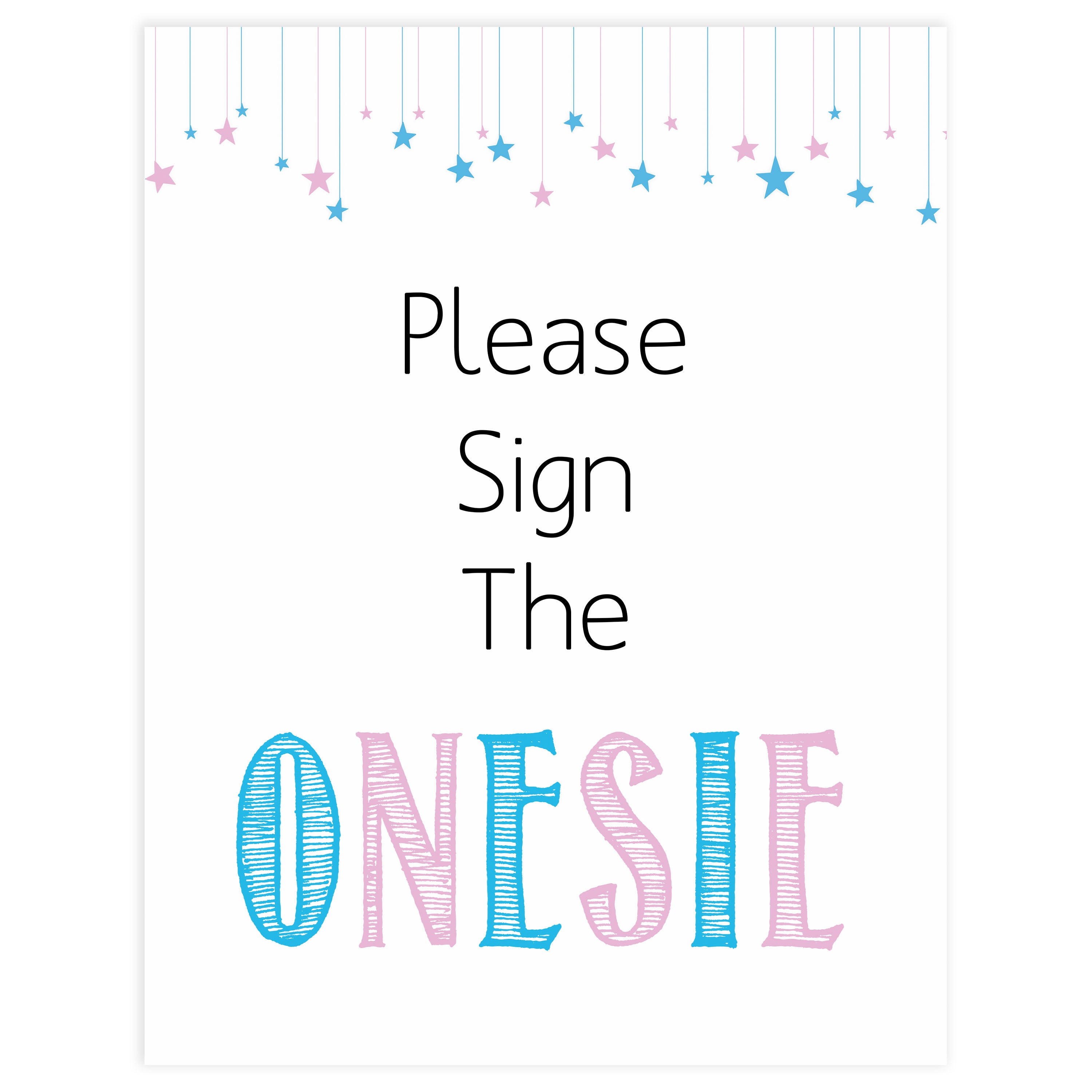 Please Sign The Onesie girl baby shower printable