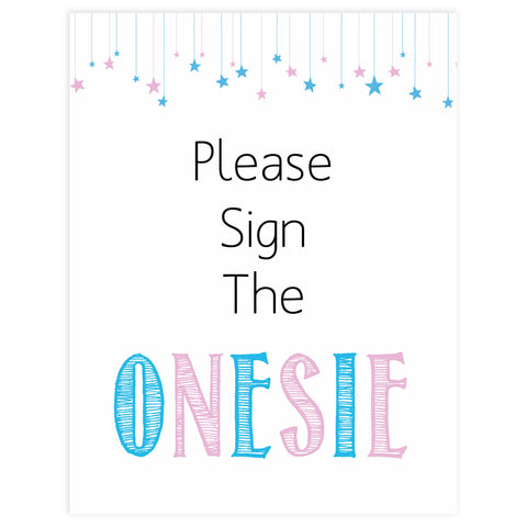 Gender reveal baby games, sign the onesie, printable baby shower games, fun baby games, top baby games, best baby games, baby shower games