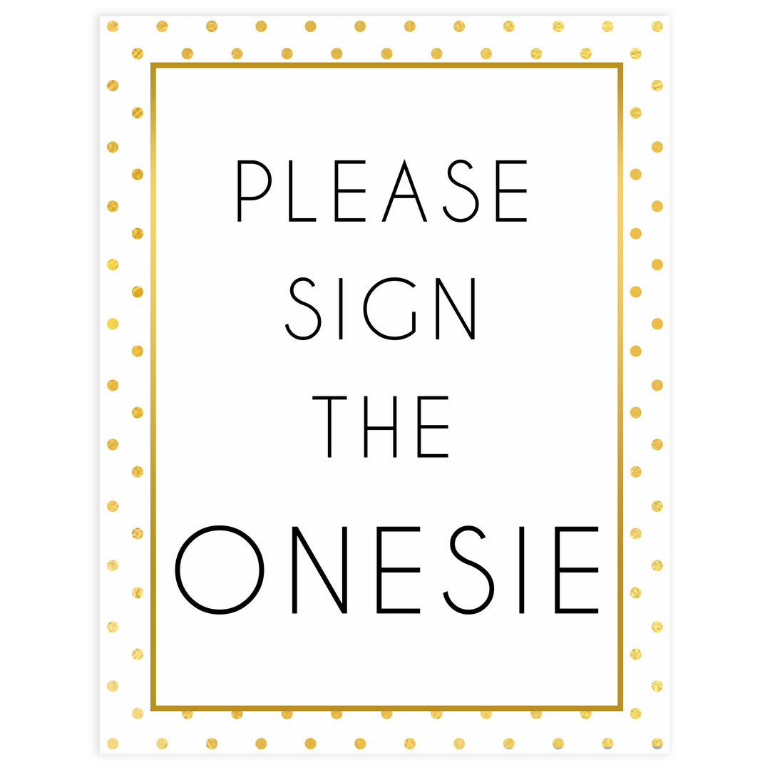 please sign the onesie game, sign the onesie, Printable baby shower games, baby gold dots fun baby games, baby shower games, fun baby shower ideas, top baby shower ideas, gold glitter shower baby shower, friends baby shower ideas