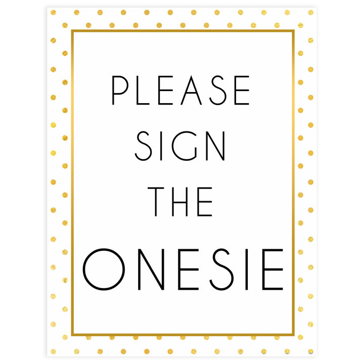 please sign the onesie game, sign the onesie, Printable baby shower games, baby gold dots fun baby games, baby shower games, fun baby shower ideas, top baby shower ideas, gold glitter shower baby shower, friends baby shower ideas