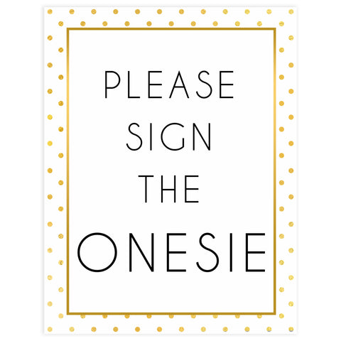please sign the onesie game, sign the onesie, Printable baby shower games, baby gold dots fun baby games, baby shower games, fun baby shower ideas, top baby shower ideas, gold glitter shower baby shower, friends baby shower ideas