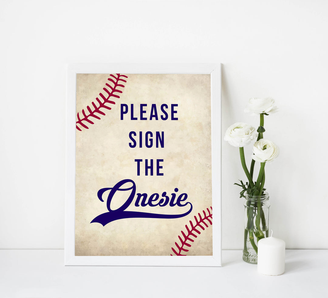 please sign the onesie sign, Baseball baby signs, baseball baby decor, printable baby shower decor, fun baby decor, baby food signs, printable baby shower ideas
