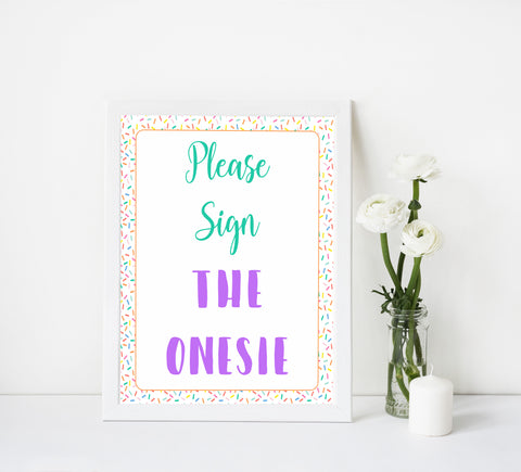 Please sign the onesie, Printable baby shower games, baby sprinkle fun baby games, baby shower games, fun baby shower ideas, top baby shower ideas, sprinkle shower baby shower, friends baby shower ideas