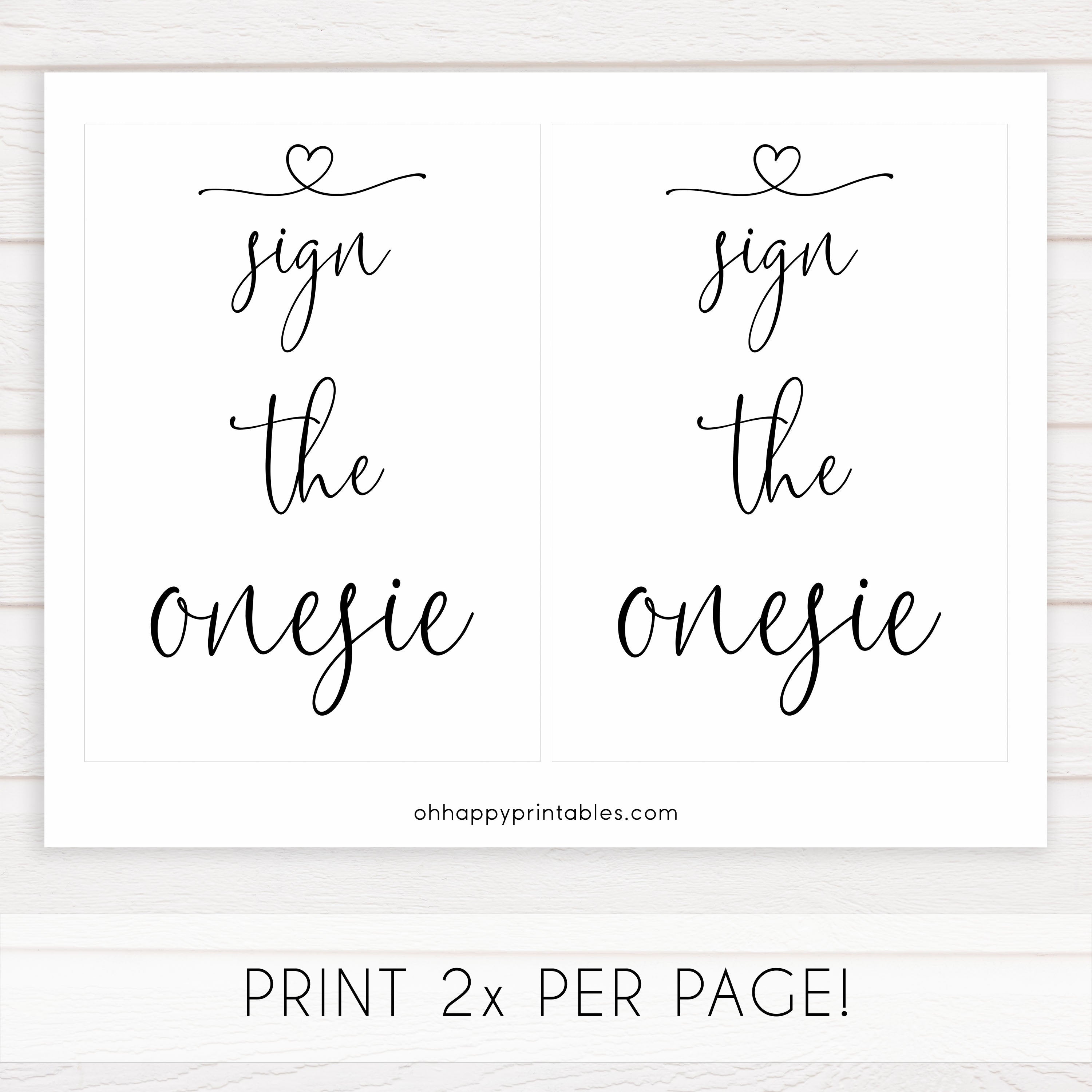 sign the onesie printable sign, minimalist baby shower signs, printable baby shower signs, sign the onesie, fun baby games, top baby shower ideas