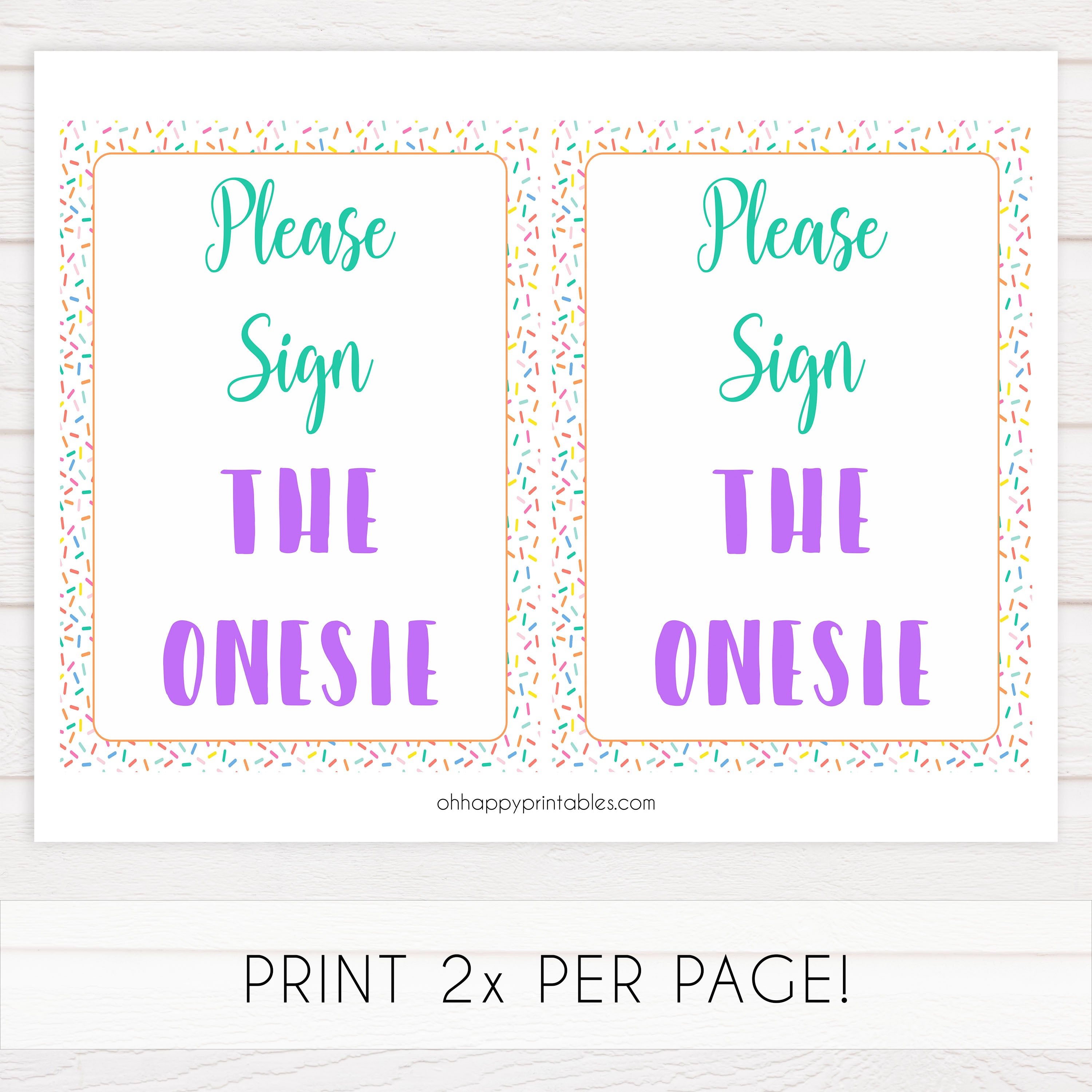 Please sign the onesie, Printable baby shower games, baby sprinkle fun baby games, baby shower games, fun baby shower ideas, top baby shower ideas, sprinkle shower baby shower, friends baby shower ideas