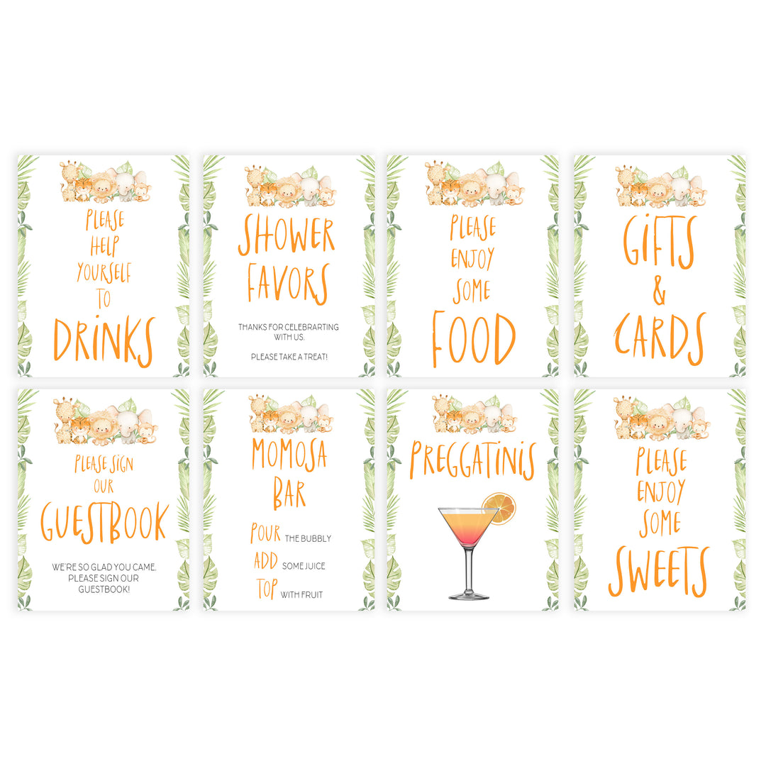 baby shower table signs bundle, Safari animals baby decor, printable baby table signs, printable baby decor, baby safari animals table signs, fun baby signs, baby safari animals fun baby table signs