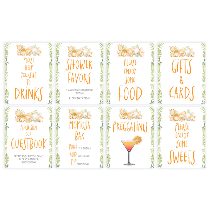 baby shower table signs bundle, Safari animals baby decor, printable baby table signs, printable baby decor, baby safari animals table signs, fun baby signs, baby safari animals fun baby table signs