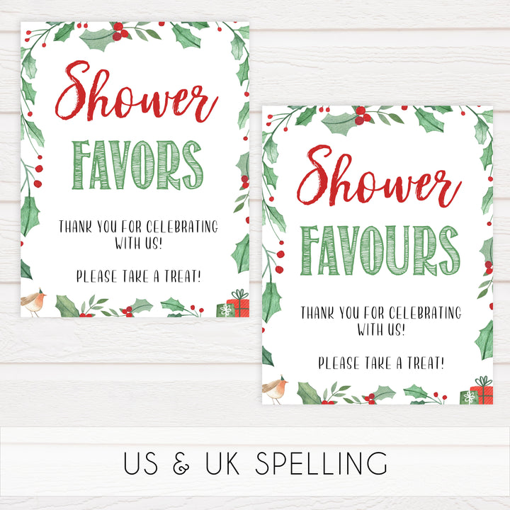 Christmas baby shower signs, baby sign pack, food baby shower sign, baby shower decor, printable baby signs, baby decor, festive baby shower
