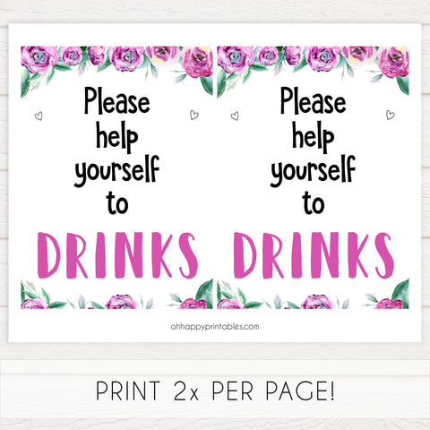 8 baby shower signs pack, printable baby shower signs decor, purple peonies baby shower sign pack, fun baby shower ideas