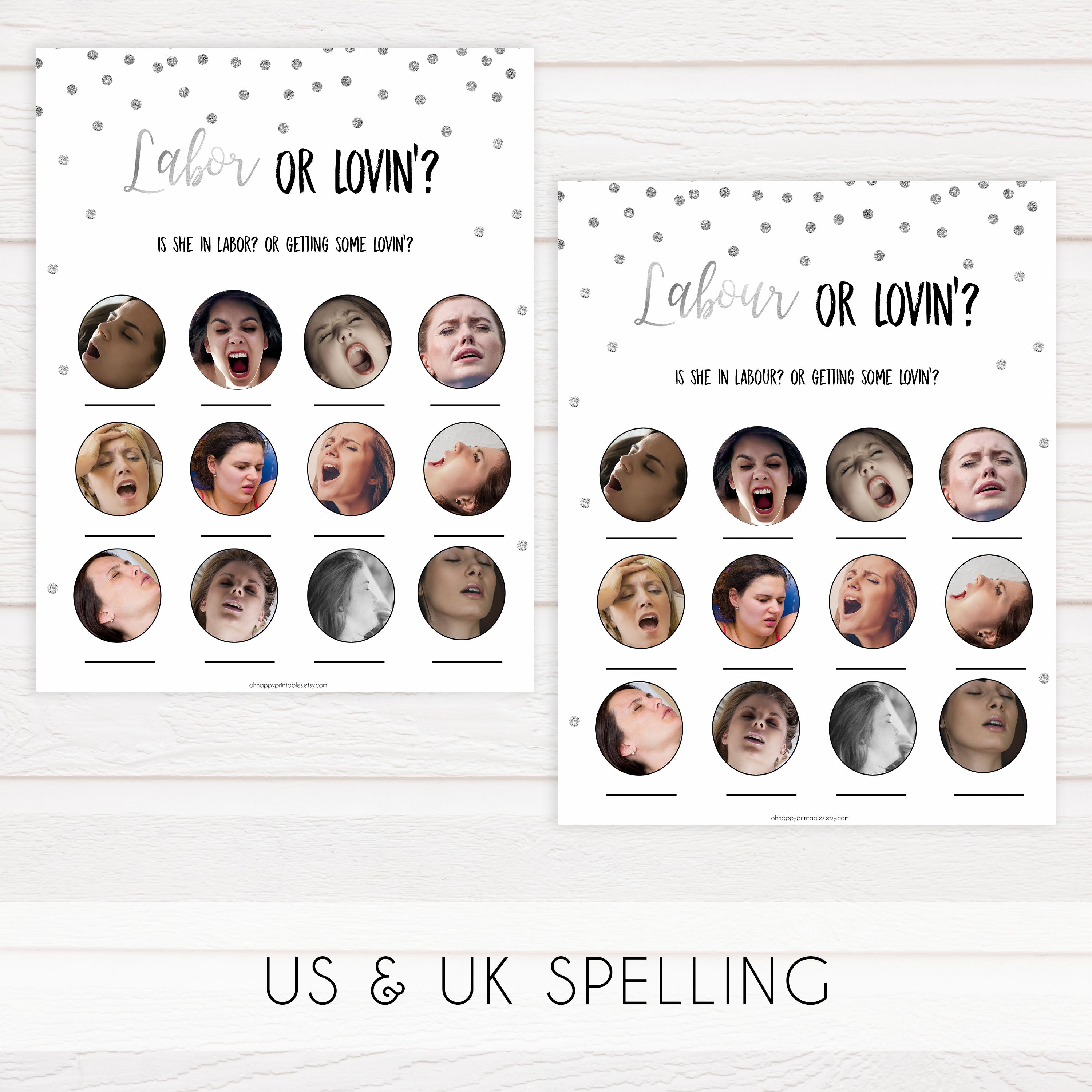 labor or lovin, labor or porn game, Printable baby shower games, baby silver glitter fun baby games, baby shower games, fun baby shower ideas, top baby shower ideas, silver glitter shower baby shower, friends baby shower ideas