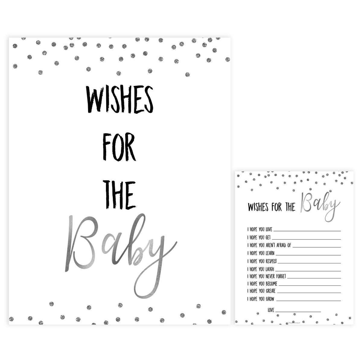 Wishes for The Baby - Silver Glitter