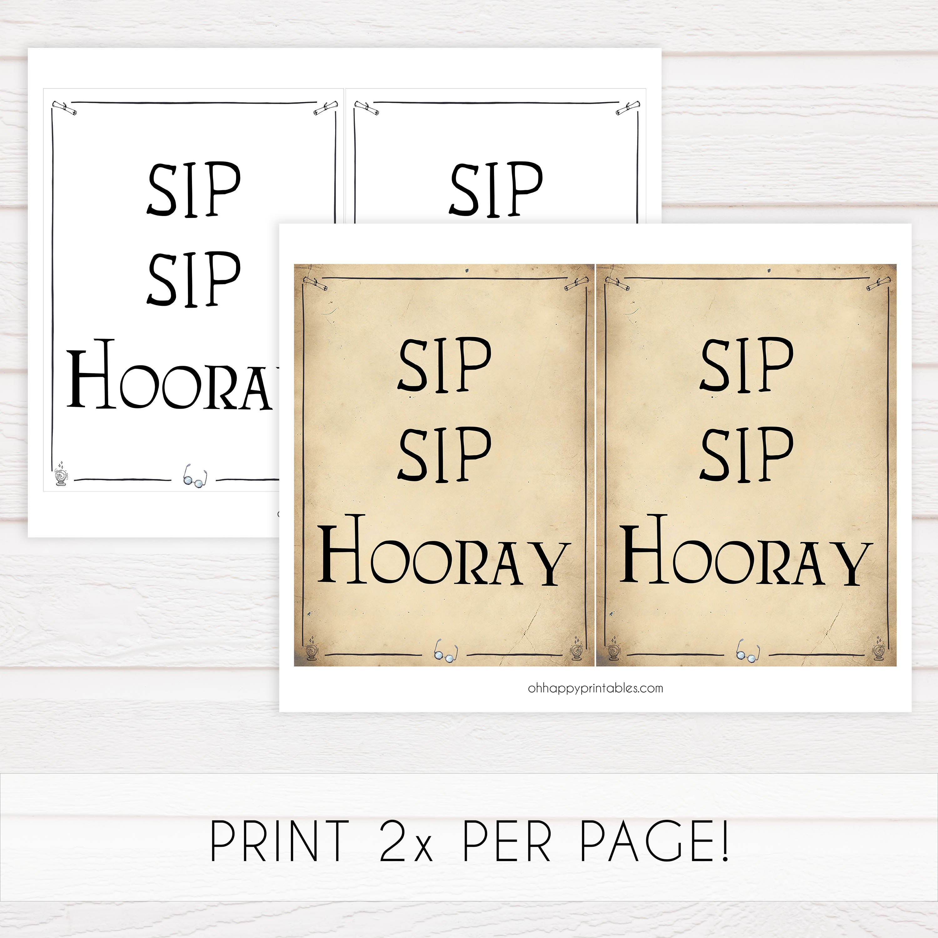sip sip hooray sign, Printable bridal shower signs, Harry Potter bridal shower decor, Harry Potter bridal shower decor ideas, fun bridal shower decor, bridal shower game ideas, Harry Potter bridal shower ideas