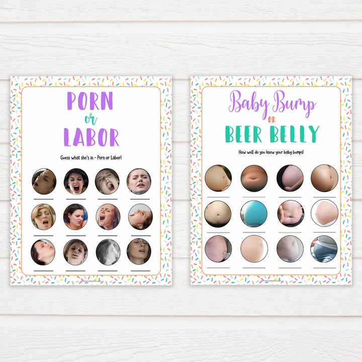 10 baby sprinkle games, labor or porn, baby bump games, Printable baby shower games, baby sprinkle fun baby games, baby shower games, fun baby shower ideas, top baby shower ideas, sprinkle shower baby shower, friends baby shower ideas